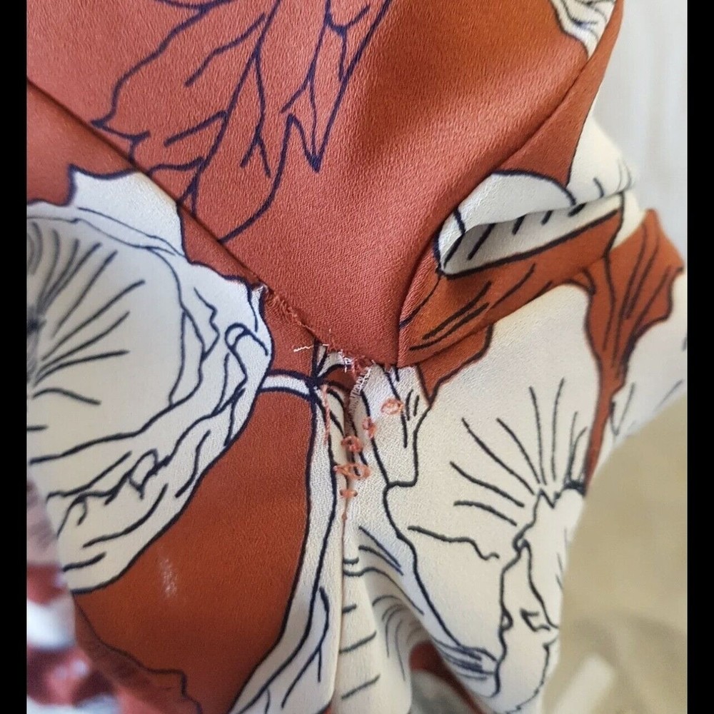 Sienna Sky Womens Blouse Size XS Floral Print Tiered Ruffle Sleeve Button Flawed - Picture 14 of 15